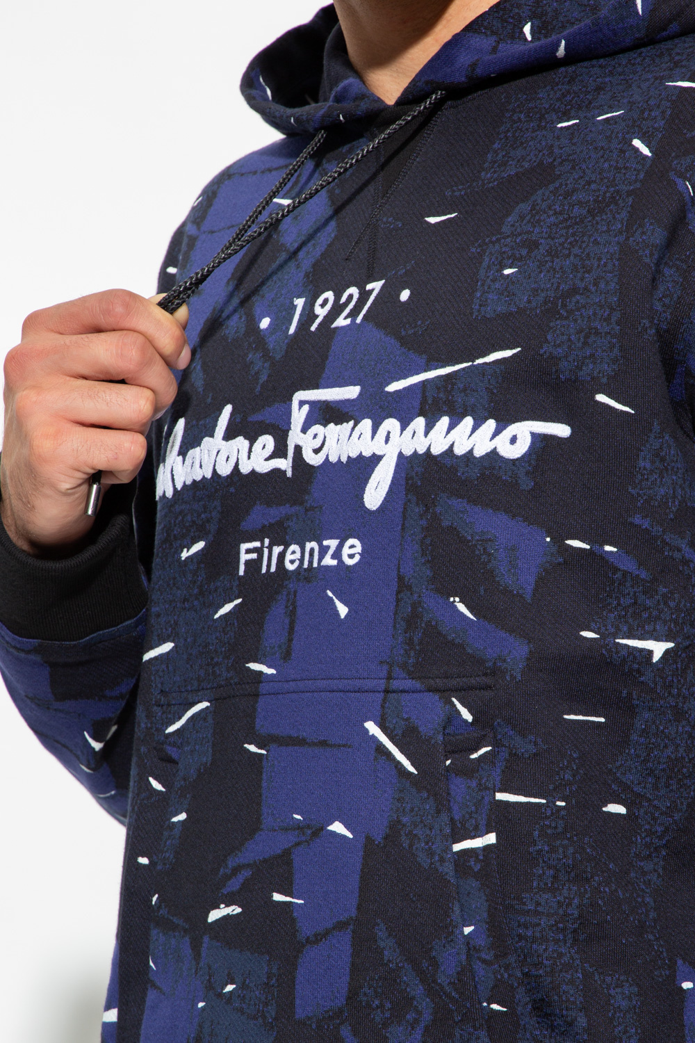 FERRAGAMO Logo-embroidered hoodie | Men's Clothing | Vitkac